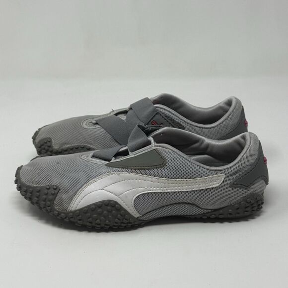 Puma Mostro Mesh Sneakers Shoes Womens 8 Gray Pink Perforated Vintage Y2K FLAW - Picture 2 of 16